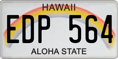 HI license plate EDP564