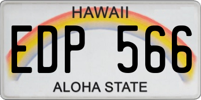 HI license plate EDP566