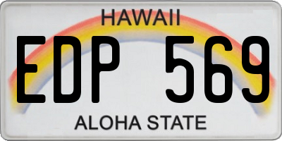 HI license plate EDP569