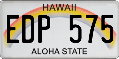 HI license plate EDP575