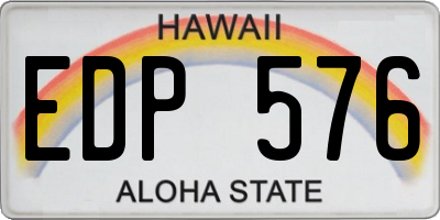 HI license plate EDP576