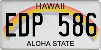 HI license plate EDP586