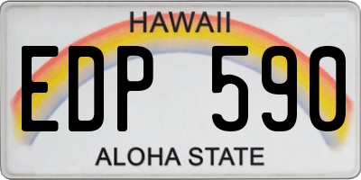HI license plate EDP590