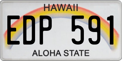 HI license plate EDP591