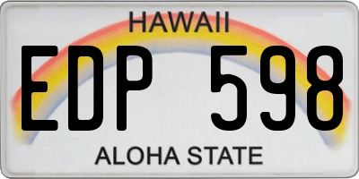 HI license plate EDP598