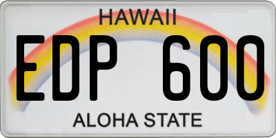 HI license plate EDP600