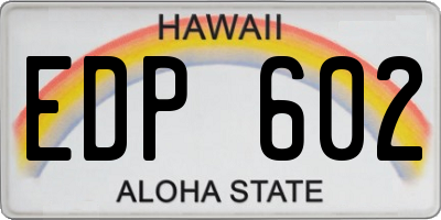 HI license plate EDP602