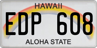 HI license plate EDP608