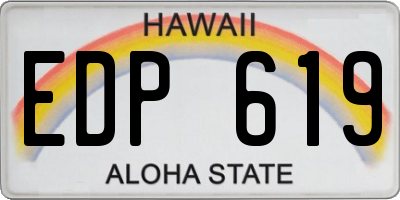 HI license plate EDP619