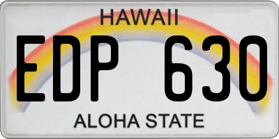 HI license plate EDP630