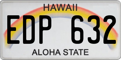 HI license plate EDP632