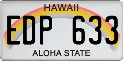 HI license plate EDP633