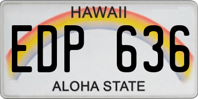 HI license plate EDP636