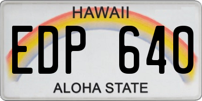 HI license plate EDP640