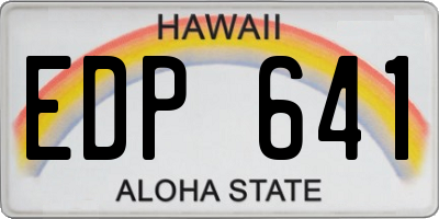 HI license plate EDP641