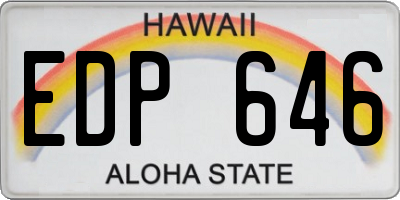 HI license plate EDP646