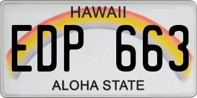 HI license plate EDP663