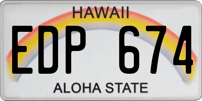 HI license plate EDP674