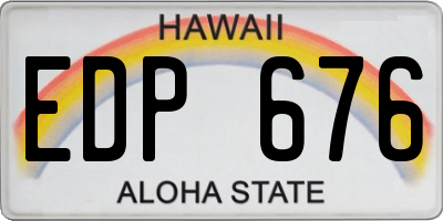 HI license plate EDP676