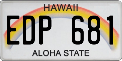 HI license plate EDP681