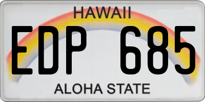HI license plate EDP685