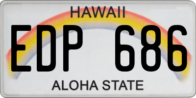 HI license plate EDP686