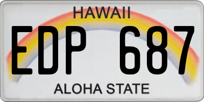 HI license plate EDP687