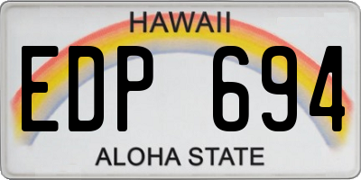 HI license plate EDP694