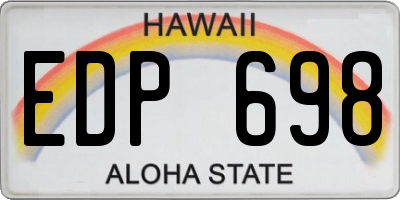 HI license plate EDP698