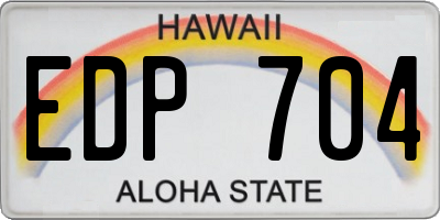 HI license plate EDP704