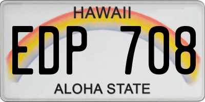 HI license plate EDP708