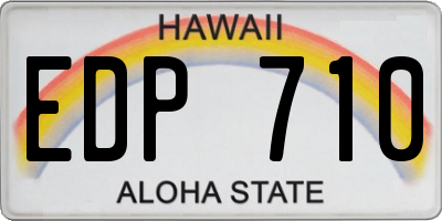 HI license plate EDP710