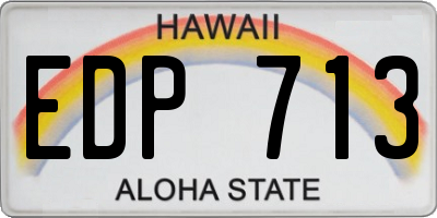HI license plate EDP713