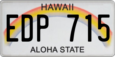 HI license plate EDP715