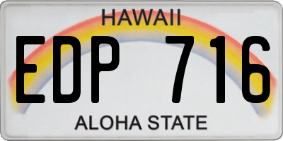 HI license plate EDP716