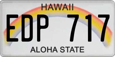 HI license plate EDP717