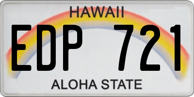 HI license plate EDP721