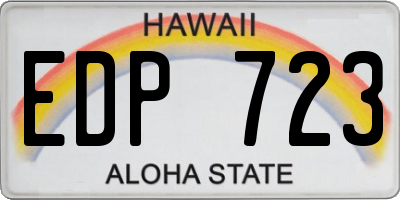 HI license plate EDP723