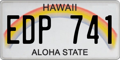HI license plate EDP741