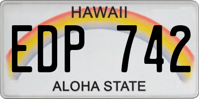 HI license plate EDP742