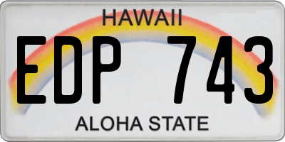 HI license plate EDP743