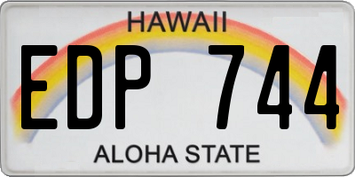 HI license plate EDP744