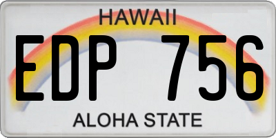 HI license plate EDP756