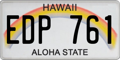 HI license plate EDP761