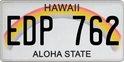 HI license plate EDP762
