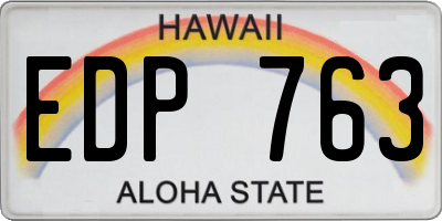 HI license plate EDP763