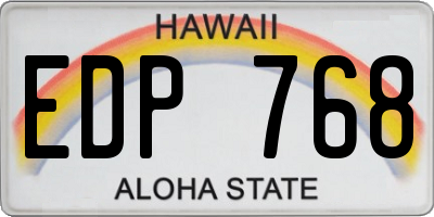 HI license plate EDP768