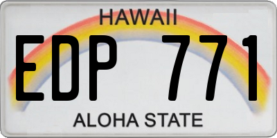 HI license plate EDP771