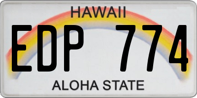 HI license plate EDP774