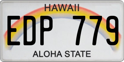 HI license plate EDP779